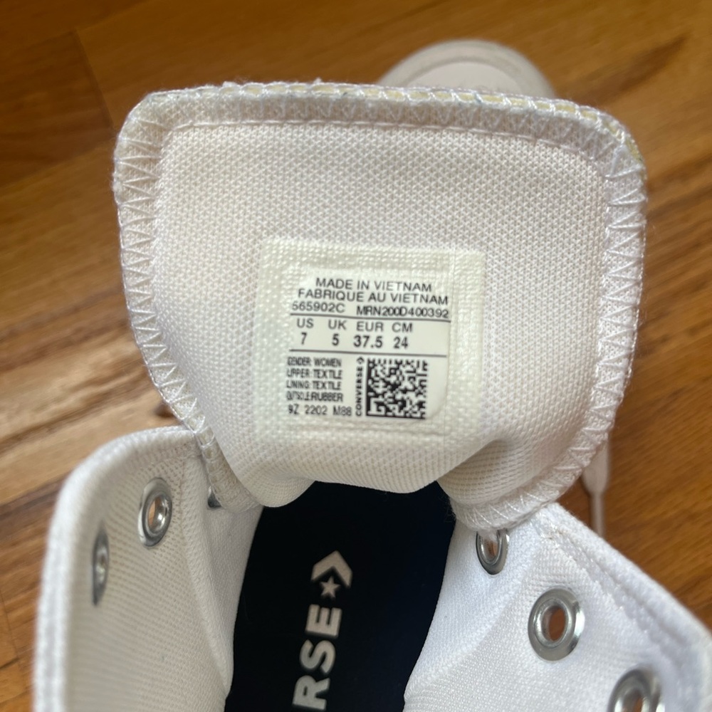 Women’s Converse All Star White High-Top Sneakers, Size 7 - Picture 5 of 6